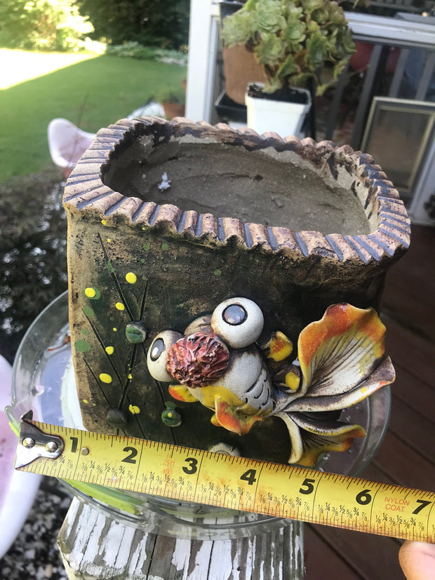 Premium Unique one of a kind Hand Made Clay planter with drainage hole for succulents.